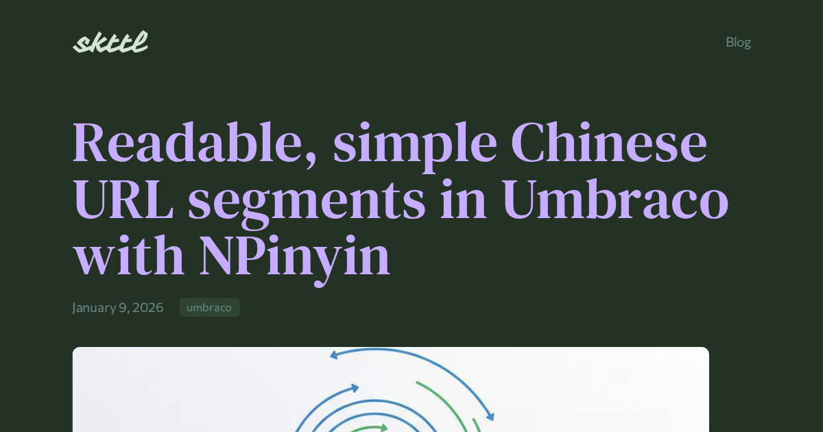 Readable, simple Chinese URL segments in Umbraco with NPinyin | skttl.dev