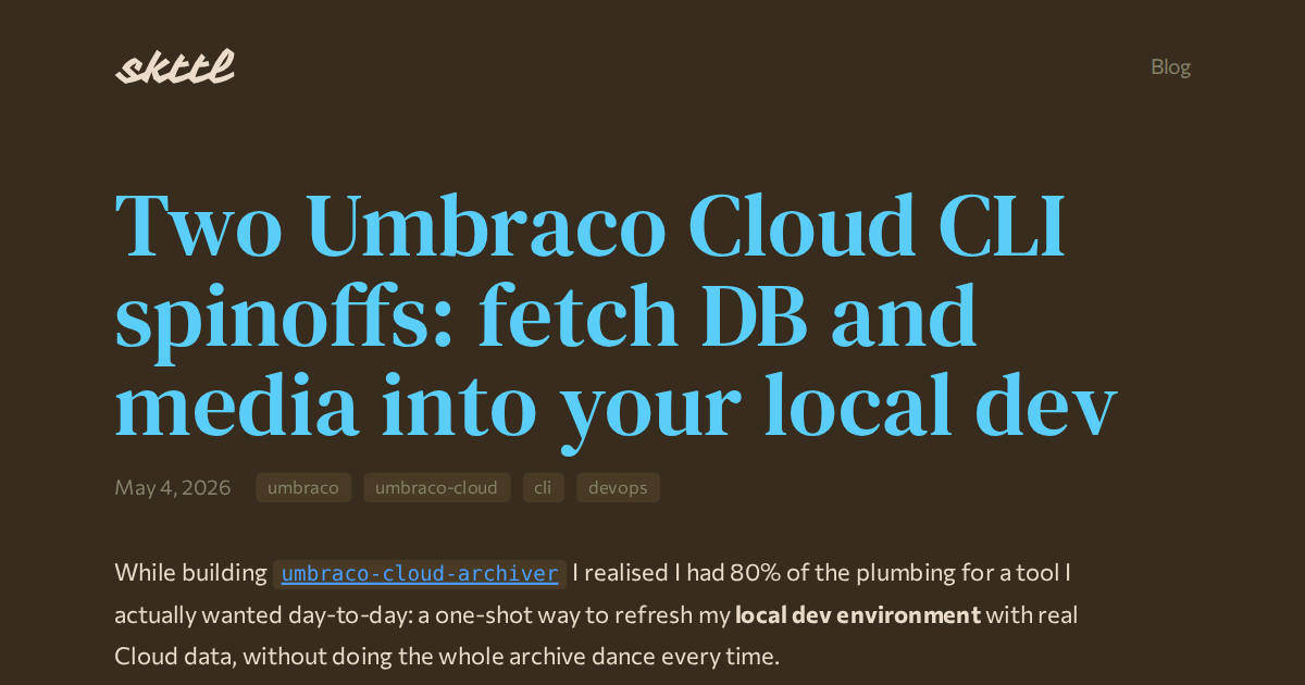 Two Umbraco Cloud CLI spinoffs: fetch DB and media into your local dev ...